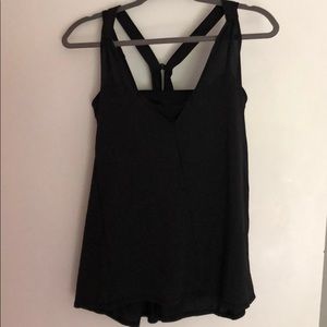 Lululemon tank with attached sports bra, black.